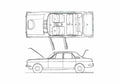 Blueprint Ford E Zephyr 6 Mk.IV Sedan 1966 A4 Photo Print