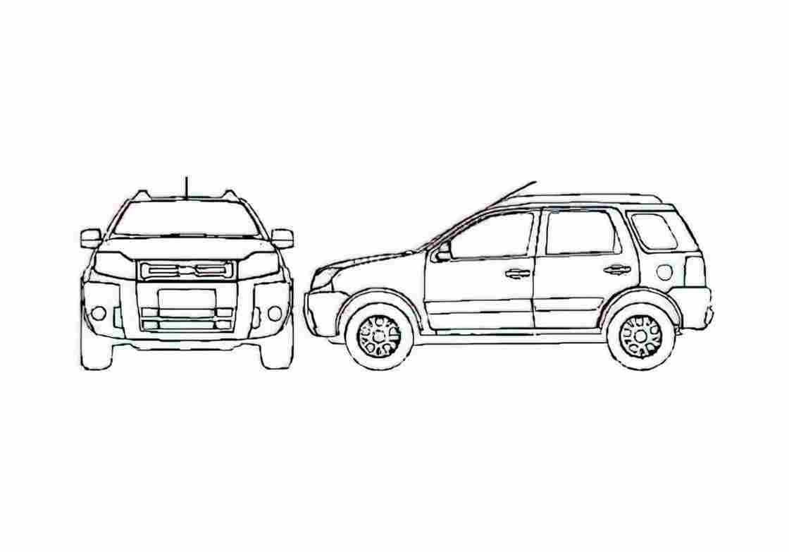 Blueprint Ford Ecosport Brazil) SUV 2011 A4 Photo Print