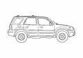 Blueprint Ford Escape SUV 2007 A4 Photo Print