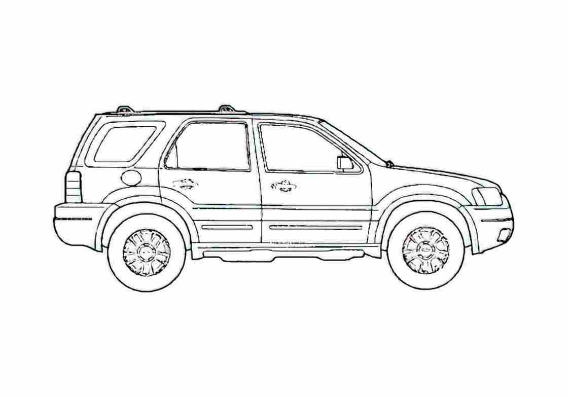 Blueprint Ford Escape SUV 2007 A4 Photo Print