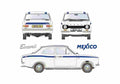 Blueprint Ford Escort Mexico Sedan 1970 A4 Photo Print
