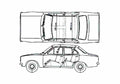 Blueprint Ford Escort Mk I 4 door Sedan 1972 A4 Photo Print