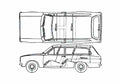 Blueprint Ford Escort Mk I Estate Wagon 1972 A4 Photo Print