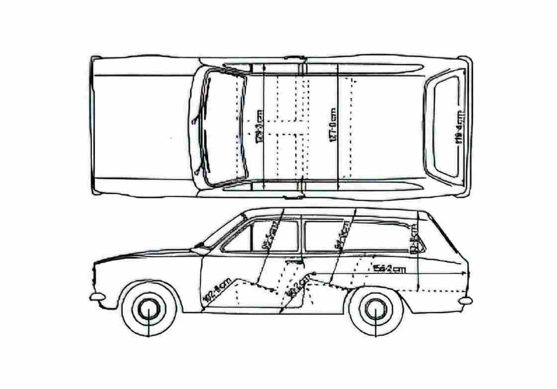 Blueprint Ford Escort Mk I Estate Wagon 1972 A4 Photo Print