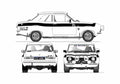 Blueprint Ford Escort Mk I RS 1600 Rally Coupe 1968 A4 Photo Print