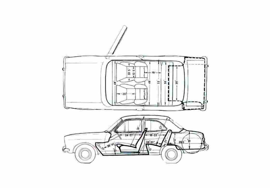 Blueprint Ford Escort Mk I RS2000 Sedan 1972 A4 Photo Print
