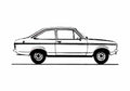 Blueprint Ford Escort Mk II 2 door 1300L Sedan 1978 A4 Photo Print