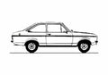 Blueprint Ford Escort Mk II 2 door 1600L Sedan 1978 A4 Photo Print