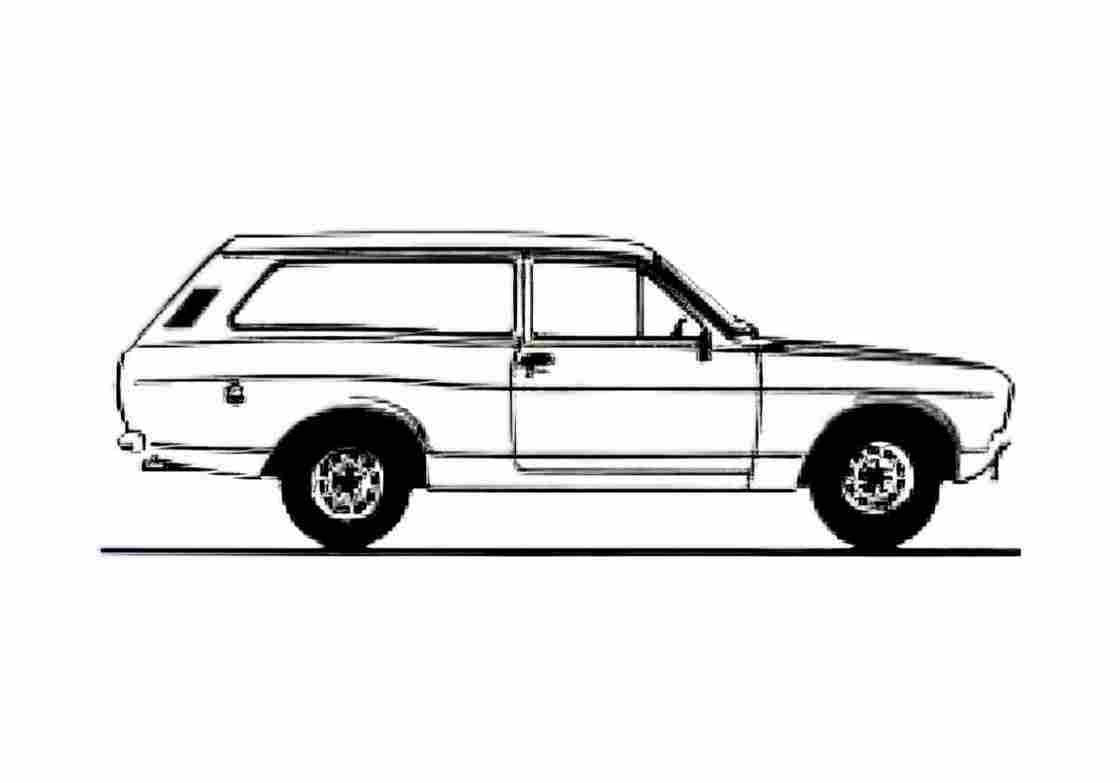 Blueprint Ford Escort Mk II Estate Wagon 1978 A4 Photo Print