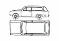Blueprint Ford Escort Mk II Estate Wagon 1979 A4 Photo Print