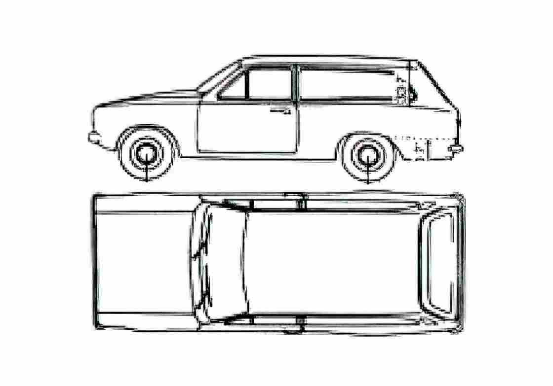 Blueprint Ford Escort Mk II Estate Wagon 1979 A4 Photo Print