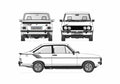 Blueprint Ford Escort Mk II Harrier 16 Coupe 1980 A4 Photo Print
