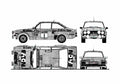Blueprint Ford Escort Mk II RS1800 Sedan 1974 A4 Photo Print