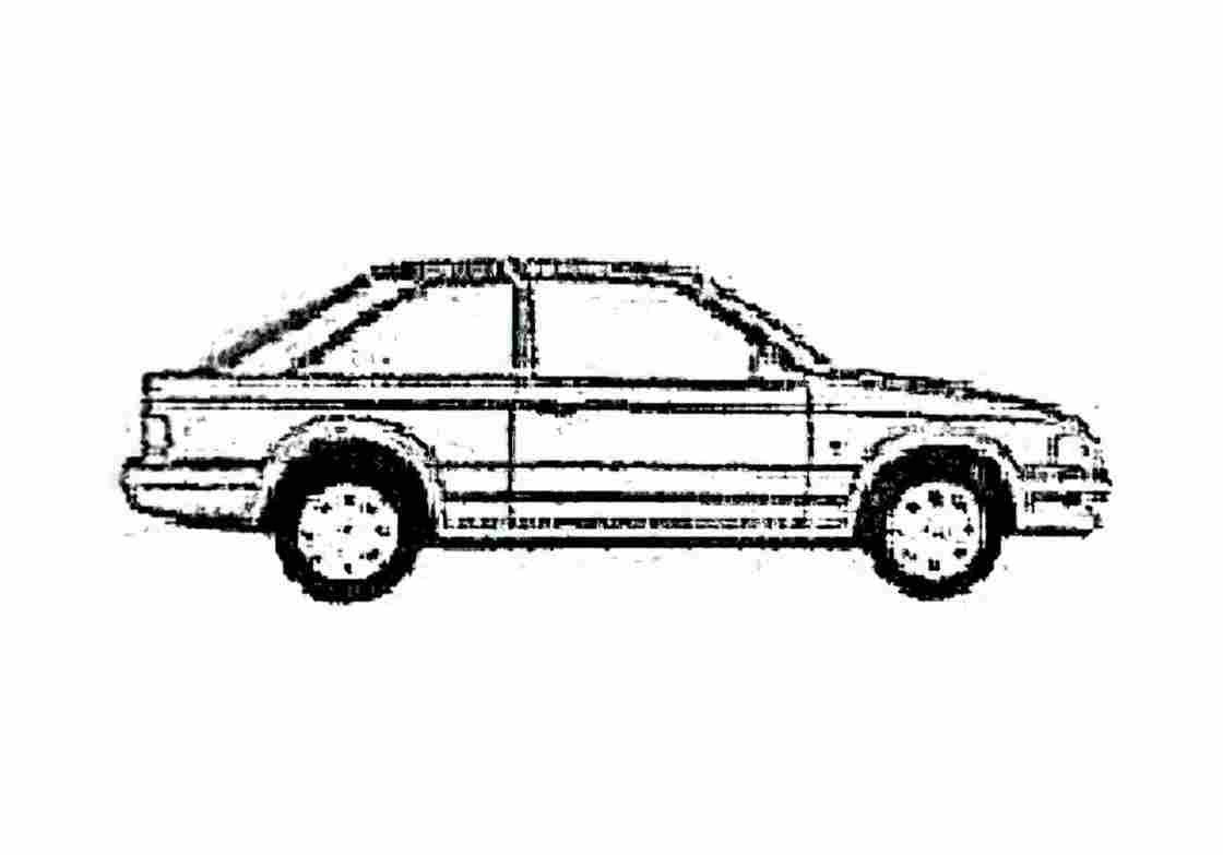 Blueprint Ford Escort Mk III 3 door Hatchback 1986 A4 Photo Print