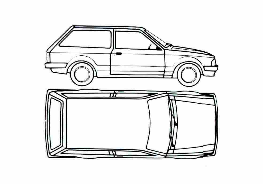 Blueprint Ford Escort Mk III Estate 3 door Wagon 1980 A4 Photo Print