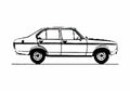 Blueprint Ford Escort MkII 1300l 4 door Sedan 1978 A4 Photo Print