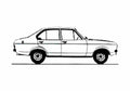 Blueprint Ford Escort MkII 4 door Sedan 1978 A4 Photo Print