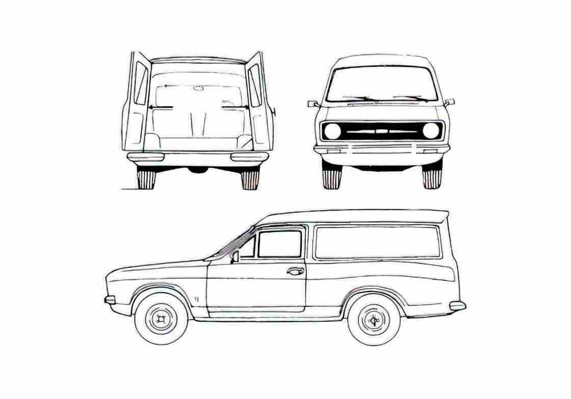 Blueprint Ford Escort Van 1978 A4 Photo Print