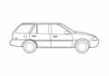 Blueprint Ford Escort Wagon 2000 A4 Photo Print