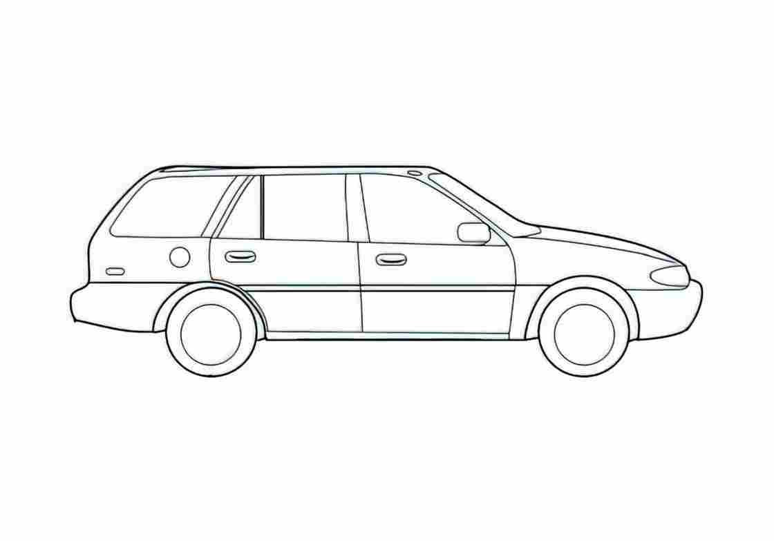 Blueprint Ford Escort Wagon 2000 A4 Photo Print