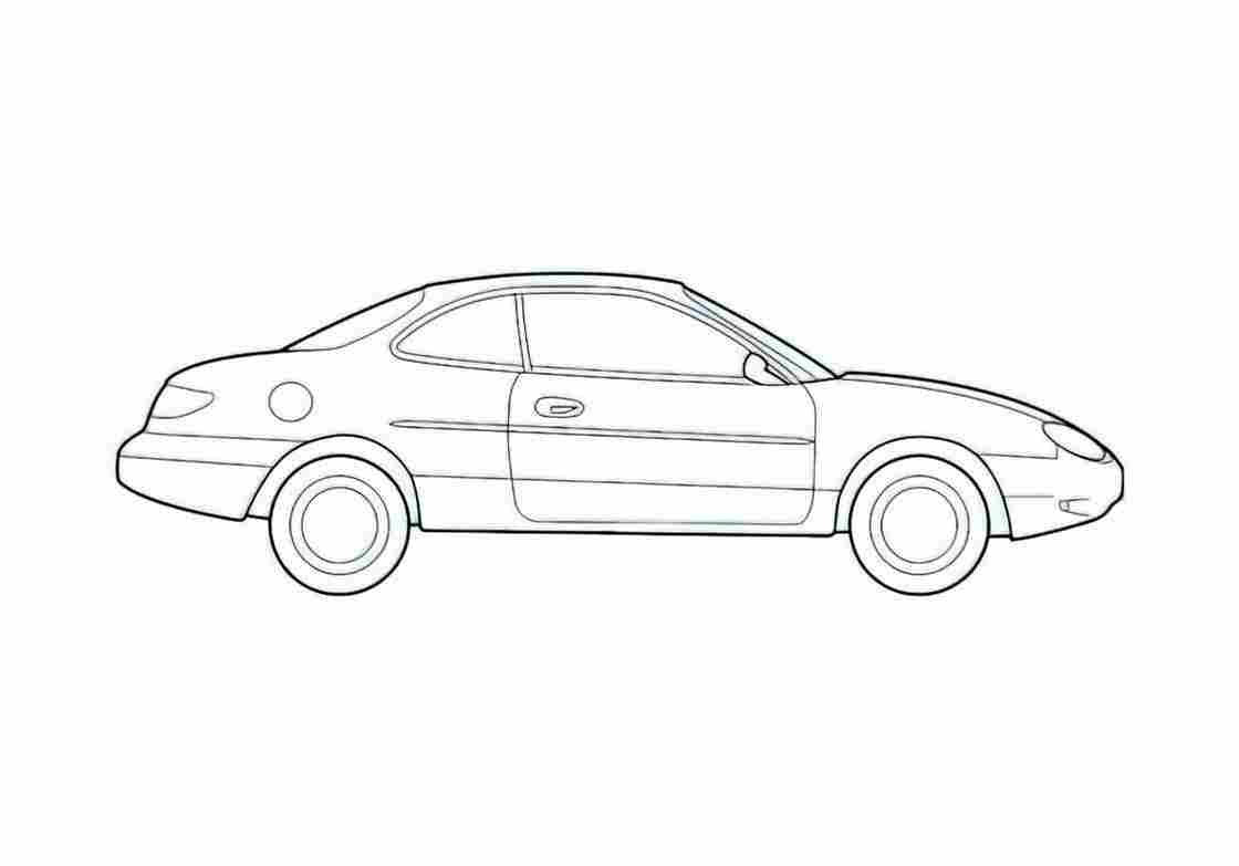 Blueprint Ford Escort ZXZ Coupe 2000 A4 Photo Print