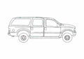 Blueprint Ford Excursion SUV 2000 A4 Photo Print