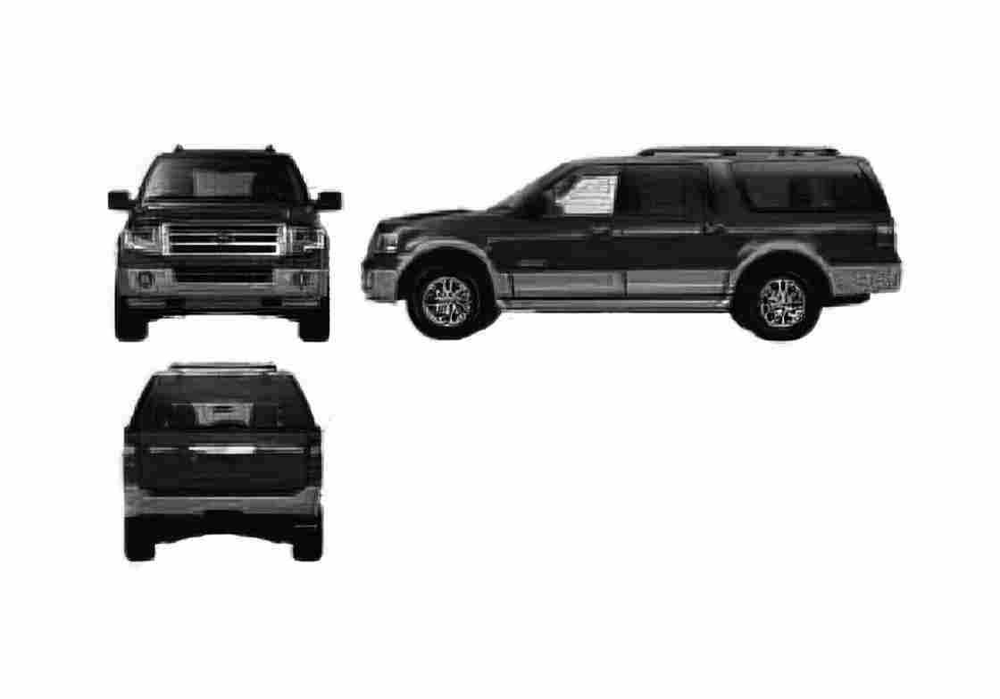 Blueprint Ford Expedition EL SUV 2007 A4 Photo Print