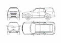 Blueprint Ford Expedition SUV 1998 A4 Photo Print