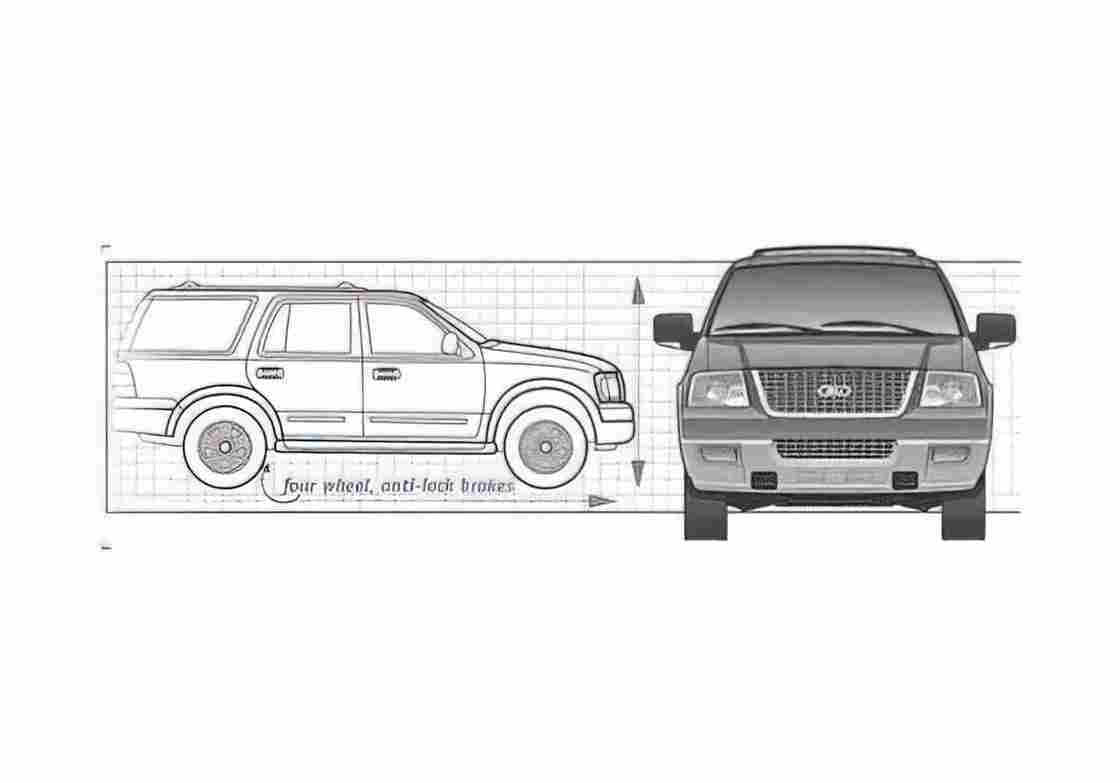 Blueprint Ford Expedition SUV 2004 A4 Photo Print