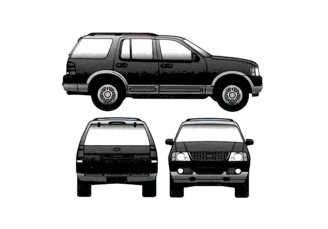 Blueprint Ford Expedition SUV 2005 A4 Photo Print