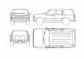 Blueprint Ford Explorer SUV 1994 A4 Photo Print