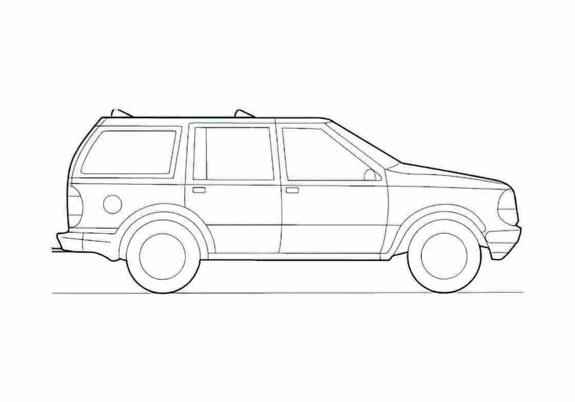 Blueprint Ford Explorer SUV 1995 A4 Photo Print