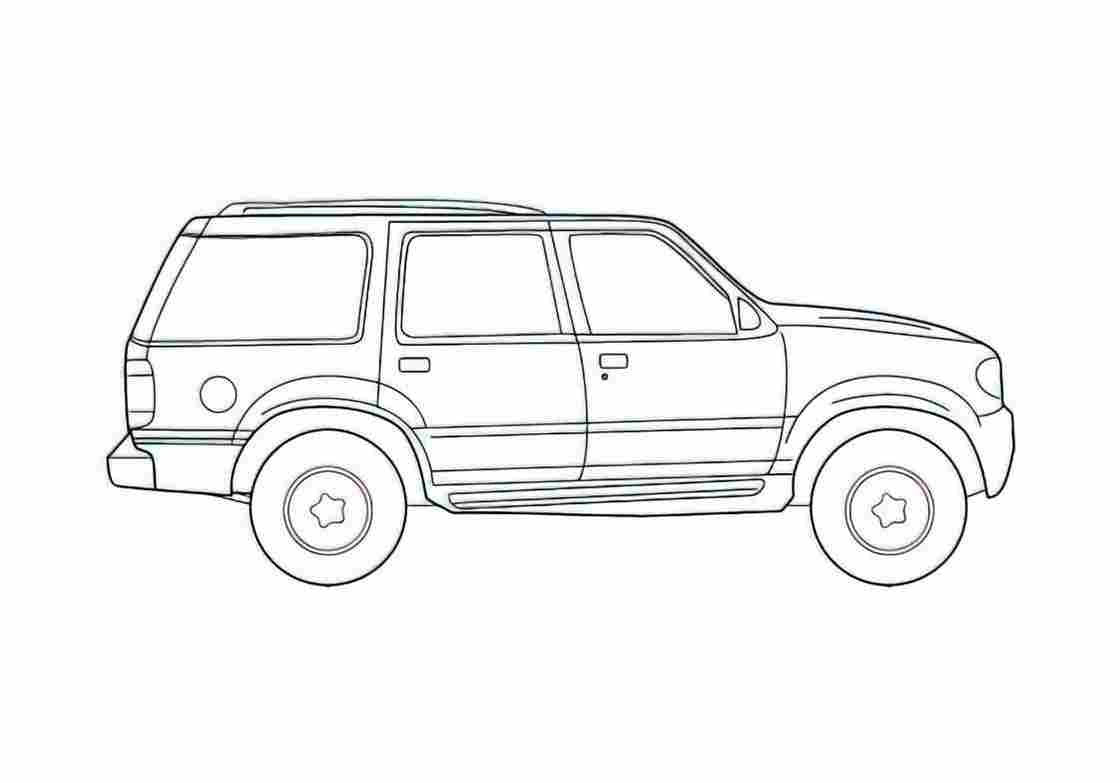 Blueprint Ford Explorer SUV 1997 A4 Photo Print