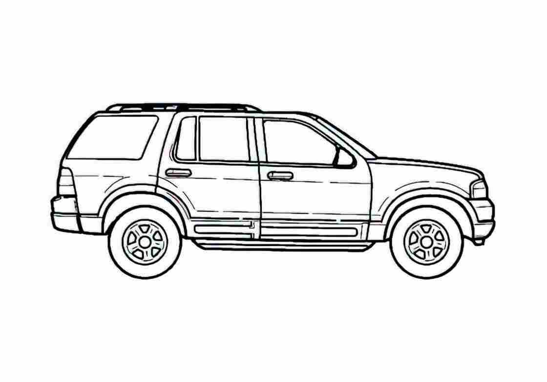 Blueprint Ford Explorer SUV 2002 A4 Photo Print
