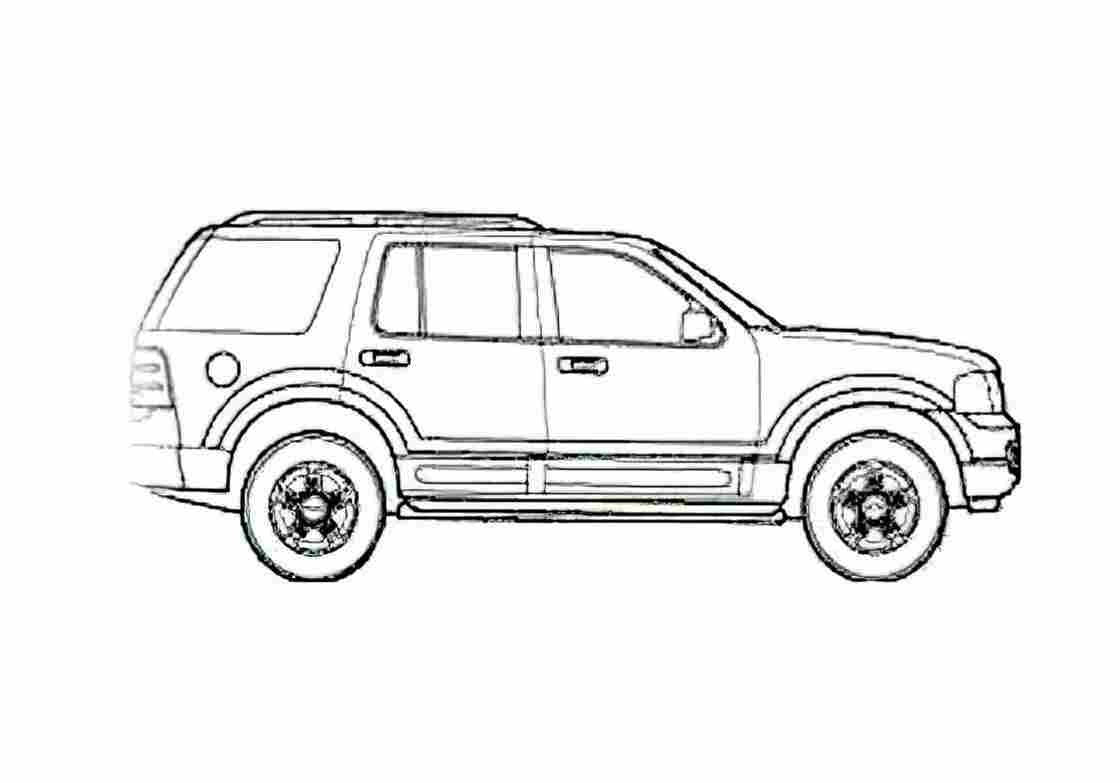 Blueprint Ford Explorer SUV 2003 A4 Photo Print