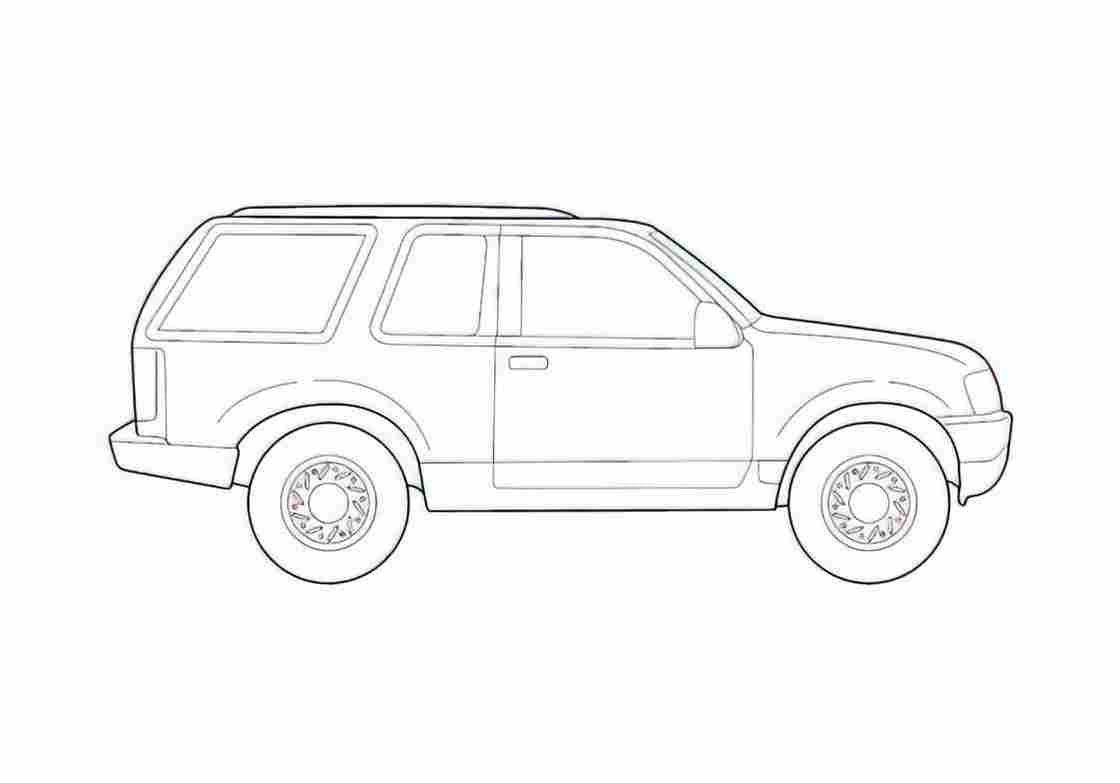 Blueprint Ford Explorer Sport SUV 1999 A4 Photo Print