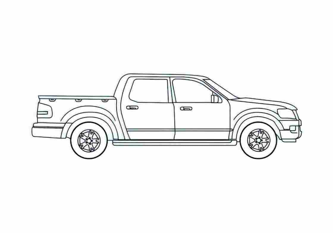 Blueprint Ford Explorer Sport Track Pick up 2007 A4 Photo Print