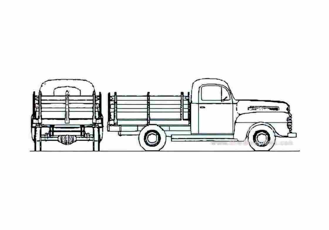 Blueprint Ford F 1 Stake Truck 1948 A4 Photo Print