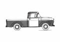 Blueprint Ford F 100 Pick up 1958 A4 Photo Print