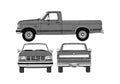 Blueprint Ford F 150 Pick up 1988 A4 Photo Print