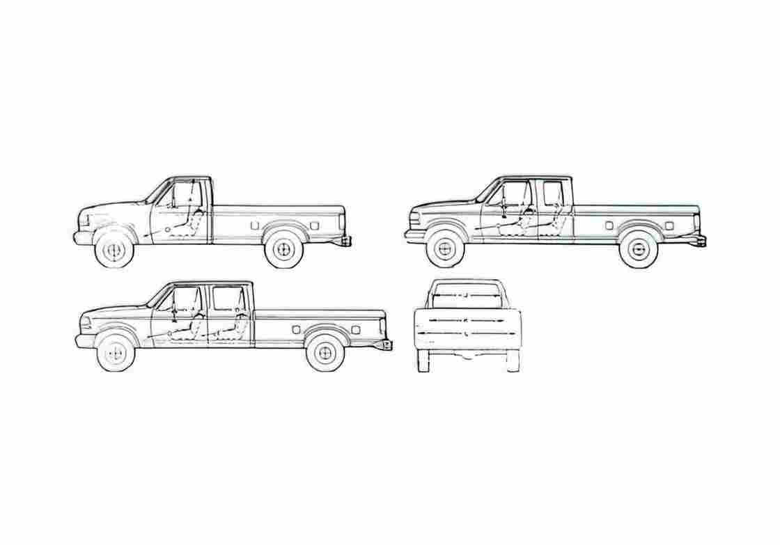 Blueprint Ford F 150 Pick up 1995 A4 Photo Print