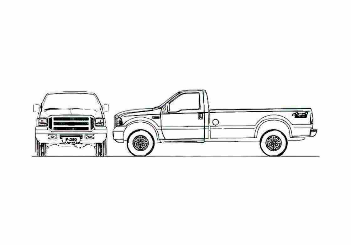 Blueprint Ford F 250 Single Cabine Brazil) Pick up 2011 A4 Photo Print
