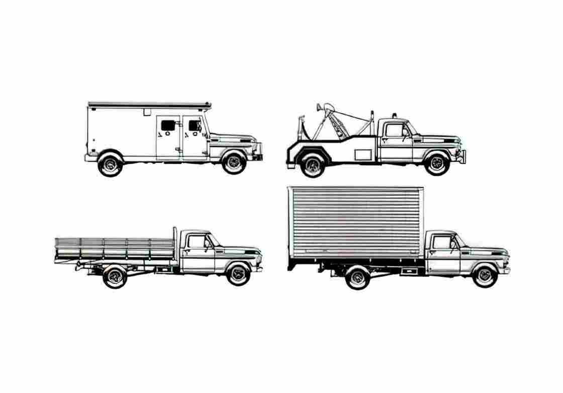Blueprint Ford F 4000 Truck A4 Photo Print