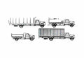 Blueprint Ford F 600D Truck A4 Photo Print