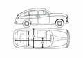 Blueprint Ford F V8 Vendette Wagon 1951 A4 Photo Print