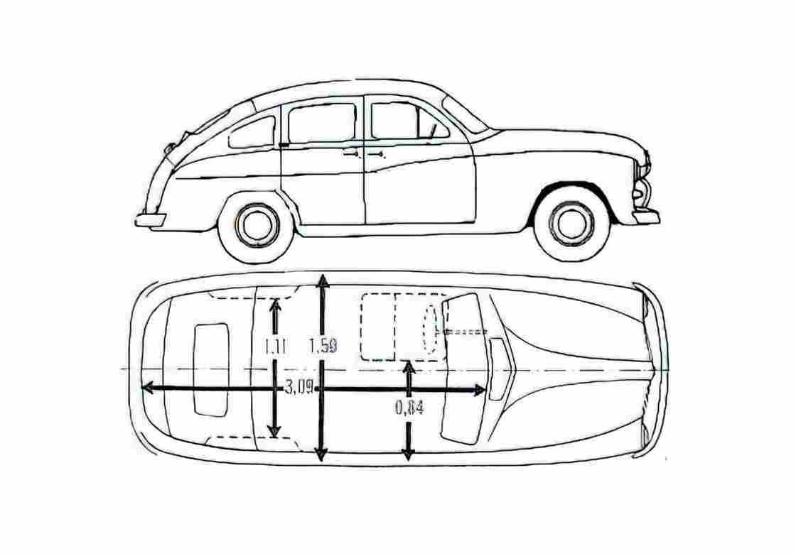 Blueprint Ford F V8 Vendette Wagon 1951 A4 Photo Print