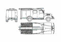 Blueprint Ford FK 2000 Fire Truck 1952 A4 Photo Print