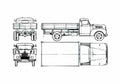 Blueprint Ford FK 3500D Truck 1951 A4 Photo Print