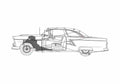Blueprint Ford Fairlane 2 door Hardtop Coupe 1955 A4 Photo Print