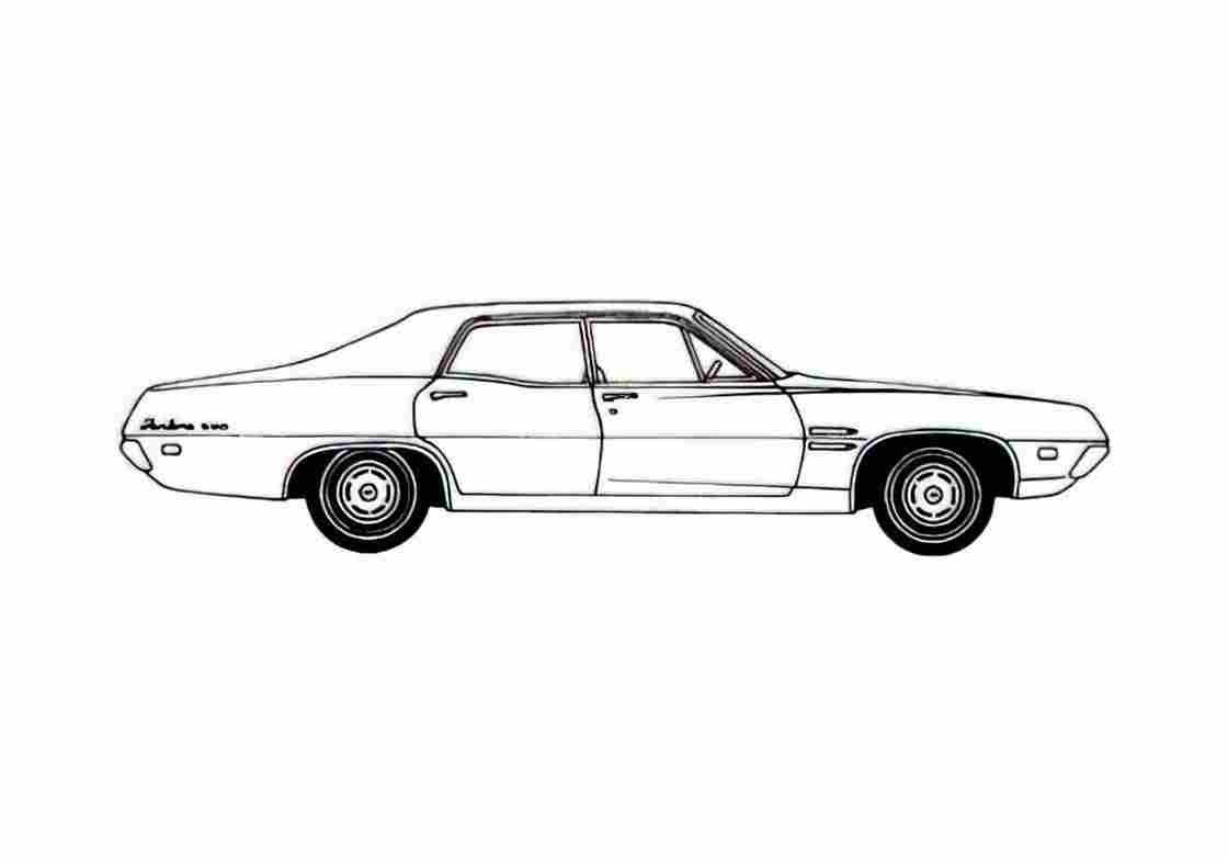 Blueprint Ford Fairline 500 Sedan 1970 A4 Photo Print